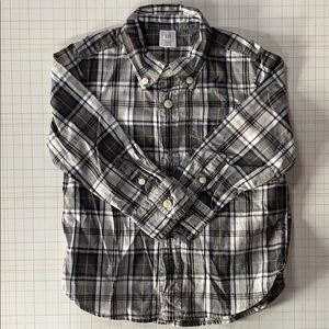 baby GAP grey plaid button up 2T
